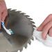 Click For Bigger Image: Cleaning the blade of a circular saw blade