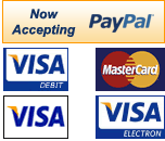 We Accept Paypal, Mastercard, Visa, Electron and Visa Debit.
