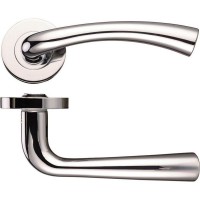 Door Handles Stanza Florence Lever on Round Rose Polished Nickel ZPZ020PN 17.01