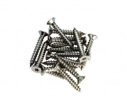 Carlisle Brass 25mm x 8s Countersunk Wood Screws for Hinges SCP8 Polished Chrome Pack of 12 1.44