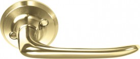 ASSA 6696 Sprung Lever Door Handles Polished Brass Pair 94.77