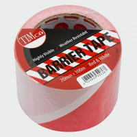 Barrier Tape Red & White 100M x 70mm NON ADHESIVE 4.69