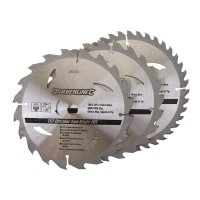 TCT Circular Saw Blades Silverline 190mm 260333 Pack of 3 26.64