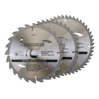TCT Circular Saw Blades Silverline 205mm Pack of 3 34.10