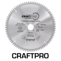 Trend Circular Saw Blade for Aluminium Plastic & Worktops CSB/AP16052 CraftPro TCT 160mm 52T 20mm 44.29