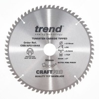 Trend Circular Saw Blade for Aluminium Plastic & Worktops CSB/AP21664A CraftPro TCT 216mm 64T 30mm 45.76