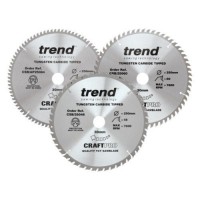 Trend Circular Saw Blades Craft Pro Triple Pack CSB/250/3PK 250mm x 48T - 60T - AP/84T x 30mm 108.10
