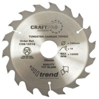 Trend Circular Saw Blade CSB/16518 CraftPro TCT 165mm 18T 30mm 23.86