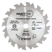Trend Circular Saw Blade CSB/18424TA CraftPro TCT 184mm 24T 16mm Thin 23.74