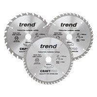 Trend Circular Saw Blades Craft Pro Triple Pack CSB/165/3PK/B 165mm x 24T - 40T - 52T x 20mm 47.69