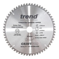 Trend Circular Saw Blade CSB/CC26060 CraftPro TCT Crosscutting 260mm 60T 30mm 46.09