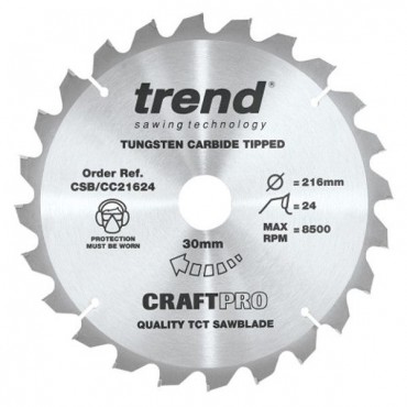 Trend Circular Saw Blade CSB/CC18448T CraftPro TCT Mitre Saw Crosscutting 184mm 48T 16mm