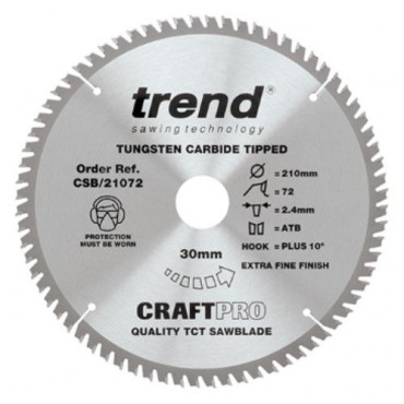 Trend Circular Saw Blade Craft Pro CSB/21072  210mm x 72T x 30mm Schepp