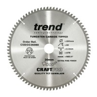 Trend Circular Saw Blade CSB/CC26080 CraftPro TCT Mitre Saw Crosscutting 260mm 80T 30mm 43.03