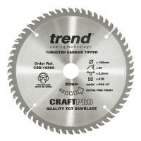 Trend Circular Saw Blade CSB/16560 CraftPro TCT 165mm 60T 20mm 28.50