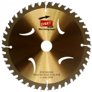 Circular Saw Blade Dart 165mm x 20 bore x 40 Tooth Gold