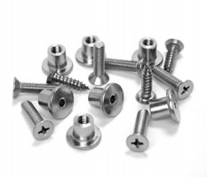 Cubicle Door Bolts Nuts & Screws Fixing Pack 20mm Board T191S Satin Stainless 11.74