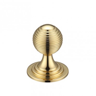Zoo Queen Anne Ringed Cabinet Knob FCH08A 25mm Polished Brass