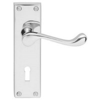 Carlisle Brass Door Handles DL54CP Victorian Scroll Lever Lock Polished Chrome 22.90