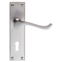 Carlisle Brass Door Handles DL54SC Victorian Scroll Lever Lock Satin Chrome 24.80