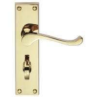 Carlisle Brass Door Handles DL54WC Victorian Scroll Bathroom Lock Polished Brass 26.01