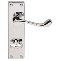 Carlisle Brass Door Handles DL54WCCP Victorian Scroll Bathroom Lock Polished Chrome 26.42