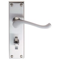 Carlisle Brass Door Handles DL54WCSC Victorian Scroll Bathroom Lock Satin Chrome 26.42