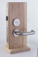 Zoo Hardware Lift to Lock Disabled Bathroom Lockset Satin Stainless Steel 65.66