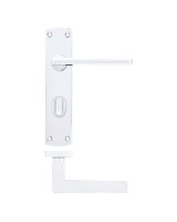 Door Handles Stanza Leon Bathroom Lock on Backplate Polished Chrome ZPA013-CP 12.42