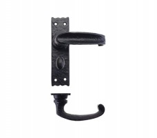 Foxcote Foundries FF213 Slimline Thumb Bathroom Lock Door Handles Black Antique 23.64