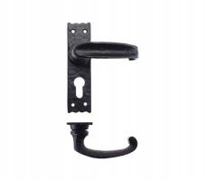 Foxcote Foundries FF211EP Slimline Thumb Euro Profile Lock Door Handles Black Antique 20.06