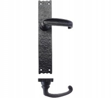Foxcote Foundries FF512 Slimline Thumb Long Backplate Lever Latch Door Handles Black Antique 26.23