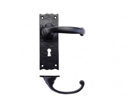 Foxcote Foundries FF111 Traditional Lever Lock Door Handles Black Antique