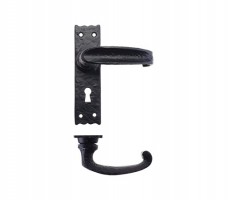 Foxcote Foundries FF211 Slimline Thumb Lever Lock Door Handles Black Antique 18.19