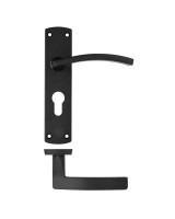 Door Handles Stanza Toledo Euro Profile Lock on Backplate Matt Black ZPA031EP-MB 10.28
