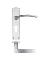 Door Handles Stanza Toledo Euro Profile Lock on Backplate Satin Chrome ZPA031EP-SC 11.92