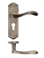Zoo Door Handles Asti Lever Euro Lock Profile on Backplate PR061EPFB Florentine Bronze 20.94