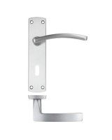 Door Handles Stanza Toledo Lock on Backplate Polished Chrome ZPA031-CP 10.72