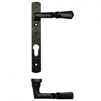 Foxcote Foundries FF45 Narrow Style 92mm Euro Profile Multi-Point Lock Door Handles Black Antique 33.72