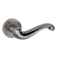 Old English Colchester Door Handles on Rose OE-177-DS Distressed Silver 39.98