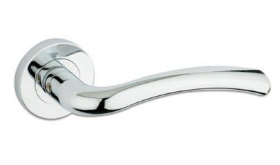 Door Handles Stanza Assisi Lever on Round Rose Polished Chrome ZPZ010CP