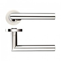 Zoo ZCS010PS 19mm Mitred Lever on Rose Door Handles G304 Polished Stainless Steel 18.51