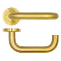 Door Handles Rosso Tecnica Maggiore Lever on Round Rose RT030PVDSB Satin Brass 24.33