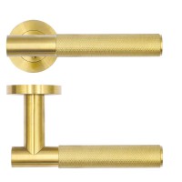 Door Handles Rosso Tecnica Orta Lever on Round Rose RT060PVDSB Satin Brass 51.99