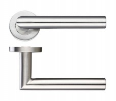 Zoo ZCS2010SS 19mm Mitred Lever on Rose Door Handles G201 Satin Stainless Steel 13.13