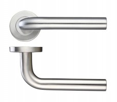 Zoo ZCS2020SS 19mm Straight  Lever on Rose Door Handles G201 Satin Stainless Steel 18.91