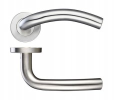 Zoo ZCS2040SS 19mm Arched Lever on Rose Door Handles G201 Satin Stainless Steel 18.91