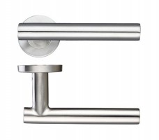 Zoo ZCS2130SS 19mm Straight T Bar Lever on Rose Door Handles G201 Satin Stainless Steel 20.30