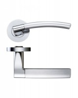 Door Handles Stanza Amalfi Lever on Round Rose Dual Finish Polished & Satin Chrome ZPZ080SCCP 17.01