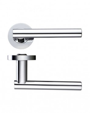 Door Handles Stanza Lucca Lever on Round Rose Polished Chrome ZPZ090CP